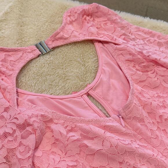 nwt Sister Party Pink Lace Ruffle Bodysuit Coquette Kawaii size XS XXS - Picture 5 of 10